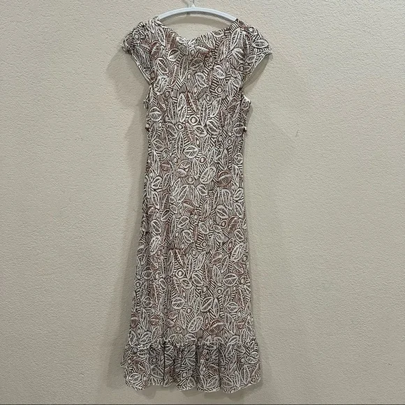 Sangria Womens Sz 12 Silk Dress Beaded Floral Boho Cottagecore Y2K Phoebe Buffay - Picture 5 of 12
